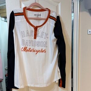 Harley-Davidson Kids Long Sleeve Tee - White, Black, and Orange